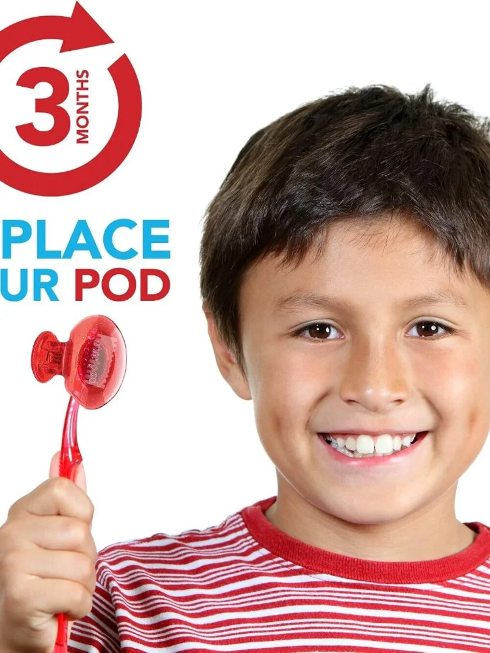 Kids Clip-On Toothbrush Protector, Glitter Red/Blue, 2 Count